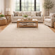 Ging 9 x 12 Extra Large Area Rug, Handwoven Abstract Jute Design, Ivory By Casagear Home