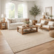 Ging 9 x 12 Extra Large Area Rug, Handwoven Abstract Jute Design, Ivory By Casagear Home