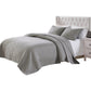 3pc Full Queen Quilt and Pillow Sham Set Channel Design Gray Cotton By Casagear Home BM319644