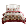 Evi 3pc Full Queen Quilt and Pillow Sham Set, Plaid Pattern, Multicolor By Casagear Home