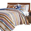 Rey 3pc Full Queen Quilt and Pillow Sham Set Multicolor Chevron Design By Casagear Home BM319651