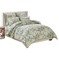 Sia 3pc Cal King Duvet and Pillow Sham Set Floral Jade Print Cotton By Casagear Home BM319655