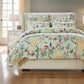 Sia 3pc Cal King Duvet and Pillow Sham Set Floral Jade Print Cotton By Casagear Home BM319655