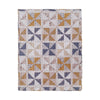 Jey 50 x 60 Quilted Throw Blanket Patchwork Pinwheel Peach Blue Cotton By Casagear Home BM319656