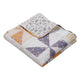 Jey Throw Blanket | 50 x 60 | Quilted | Pinwheel Patchwork | Peach Blue