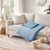 Ahab Throw Blanket | 50 x 60 | Quilted | Dutch Velvet | Spa Blue