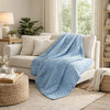 Ahab Throw Blanket | 50 x 60 | Quilted | Dutch Velvet | Spa Blue
