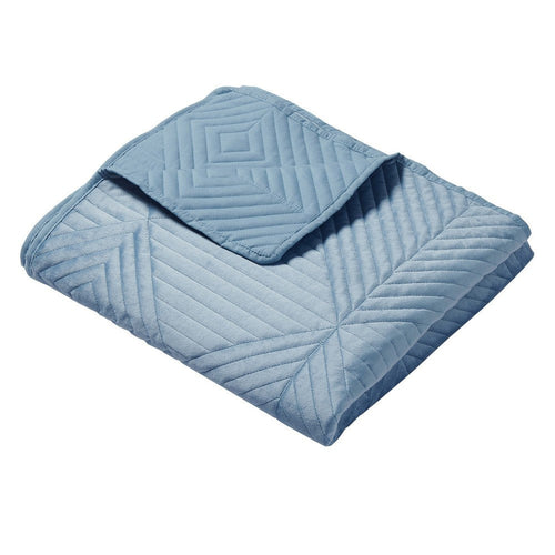 Ahab Throw Blanket | 50 x 60 | Quilted | Dutch Velvet | Spa Blue