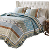 Ello 3pc King Size Quilt and Pillow Sham Set Bohemian Print Multicolor By Casagear Home BM319673