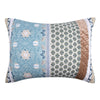 Ello 26 Inch Quilted Standard Pillow Sham Bohemian Print Blue and White By Casagear Home BM319675