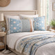 Ello 26 Inch Quilted Standard Pillow Sham, Bohemian Print Blue and White By Casagear Home