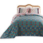 Ello 3pc King Bedspread and Pillow Sham Set, Red Blue Bohemian Stripes By Casagear Home