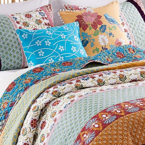 Ello 2pc Decorative Throw Pillows, Polyester Canvas Floral Print Multicolor By Casagear Home