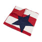 Bary Throw Blanket with Blue Stars and Red Stripes Reversible White Cotton By Casagear Home BM319687