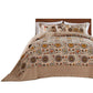 Dorra 3pc King Bedspread Set 2 Shams Floral Crest Beige Yellow Cotton By Casagear Home BM319688