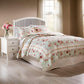 Rosle 3pc Full/Queen Size Bedspread Set 2 Shams Rose Print Blue Cotton By Casagear Home BM319692