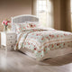 Rosle 3pc Full/Queen Size Bedspread Set, 2 Shams, Rose Print, Blue Cotton By Casagear Home