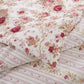 Rosle 2pc Twin Duvet Cover Set Pillow Sham Ivory and Red Floral Cotton By Casagear Home BM319697