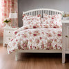 Rosle 2pc Twin Duvet Cover Set Pillow Sham Ivory and Red Floral Cotton By Casagear Home BM319697