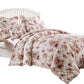 Rosle 3pc Full/Queen Duvet Cover Set 2 Shams Ivory and Red Floral Cotton By Casagear Home BM319698