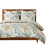 Wade 3pc Full/Queen Duvet Cover Set, Sham, Jade Blue Coastal Design Cotton By Casagear Home