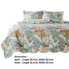 Wade 3pc Full/Queen Quilt Set with Sham Jade Blue Coastal Microfiber By Casagear Home BM319703