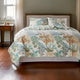 Wade 3pc King Size Quilt Set Sham Jade Blue Coastal Microfiber Cotton By Casagear Home BM319704