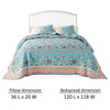 Dill 3pc King Bedspread Set Turquoise Green Floral Microfiber Cotton By Casagear Home BM319705
