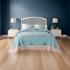 Dill 3pc King Bedspread Set Turquoise Green Floral Microfiber Cotton By Casagear Home BM319705