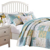 Evane 2pc XL Twin Size Quilt Set Floral Design Mist Blue and White Cotton By Casagear Home BM319712