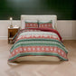 Reindeer 3pc Full/Queen Quilt Set Dutch Velvet Back Red Green Christmas By Casagear Home BM319717