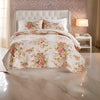 Givi 3pc Full/Queen Quilt Set, Floral Pattern, Beige Buttercup Cotton By Casagear Home