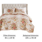 Givi 3pc King Quilt Set Shams Red and Floral Beige Buttercup Cotton By Casagear Home BM319722