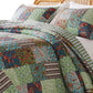 Aby 3pc Full/Queen Quilt Set Reversible Patchwork Jade Green Cotton By Casagear Home BM319725