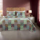 Aby 3pc Full/Queen Quilt Set, Reversible Patchwork, Jade Green Cotton By Casagear Home