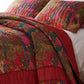 Lewi 3pc King Quilt Set Kantha Style Dark Red Floral Cotton Microfiber By Casagear Home BM319727