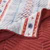 Pimi 3pc Full/Queen Quilt Set Geometric Stone Blue and Red Polyester By Casagear Home BM319729