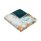 Carie Throw Blanket, Coastal Seashell Print, Blue Orange Cotton Microfiber By Casagear Home