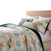 Carie 2pc XL Twin Quilt Set Coastal Seashells Blue Cotton Microfiber By Casagear Home BM319731