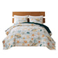 Carie 2pc XL Twin Quilt Set, Coastal Seashells, Blue Cotton Microfiber By Casagear Home