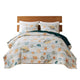 Carie 3pc Full/Queen Quilt Set, Coastal Seashells, Blue Cotton Microfiber By Casagear Home