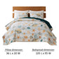 Carie 3pc King Quilt Set Coastal Seashell Print Blue Cotton Microfiber By Casagear Home BM319733