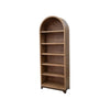 Umey 79 Inch Accent Bookcase Arch Design 6 Shelf Brown Solid Mango Wood By Casagear Home BM319735