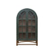 Oby 75 Inch Accent Cabinet Arched Glass Door Bronze Metal Base Green By Casagear Home BM319738