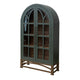 Oby 75 Inch Accent Cabinet Arched Glass Door Bronze Metal Base Green By Casagear Home BM319738