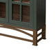 Oby 75 Inch Accent Cabinet Arched Glass Door Bronze Metal Base Green By Casagear Home BM319738