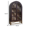 Oby 75 Inch Accent Cabinet Arched Glass Door Bronze Metal Base Purple By Casagear Home BM319739