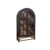 Oby 75 Inch Accent Cabinet, Arched Glass Door, Bronze Metal Base, Purple By Casagear Home