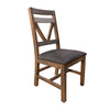 Pola Dining Side Chair Set of 2 Cutout Back Gray Brown Solid Wood By Casagear Home BM319741