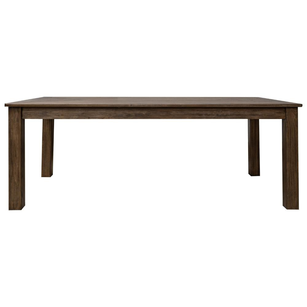 Loe Dining Table 79 Inch Rectangular Top Farmhouse Brown Solid Wood By Casagear Home BM319742
